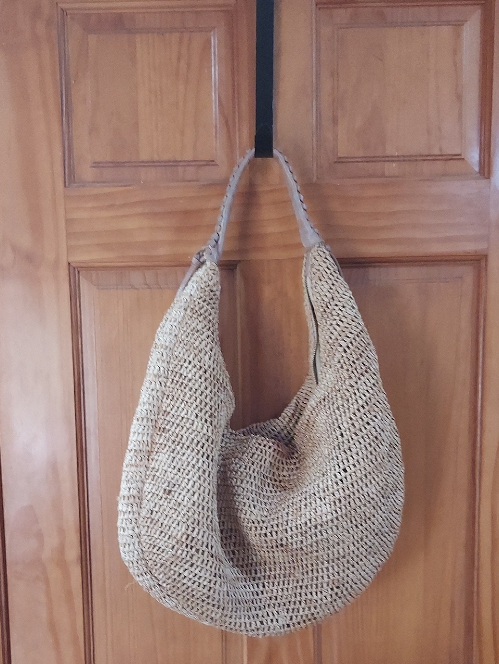 Tommy Bahama Natural Straw Woven Hobo Bag